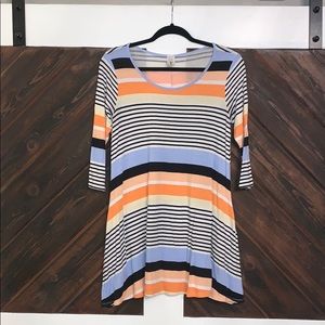 Multicolor stripe tunic top